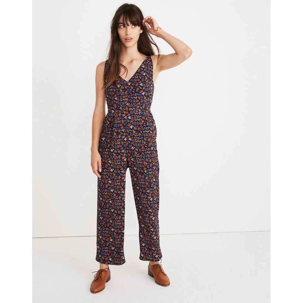 Madewell Jumpsuit in Garden Party Womens 4 Floral Bohemian Romper V-Neck Spring